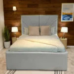 Luxe Noir Panel Bed with Gold Trim – Modern Designer Bed Frame5
