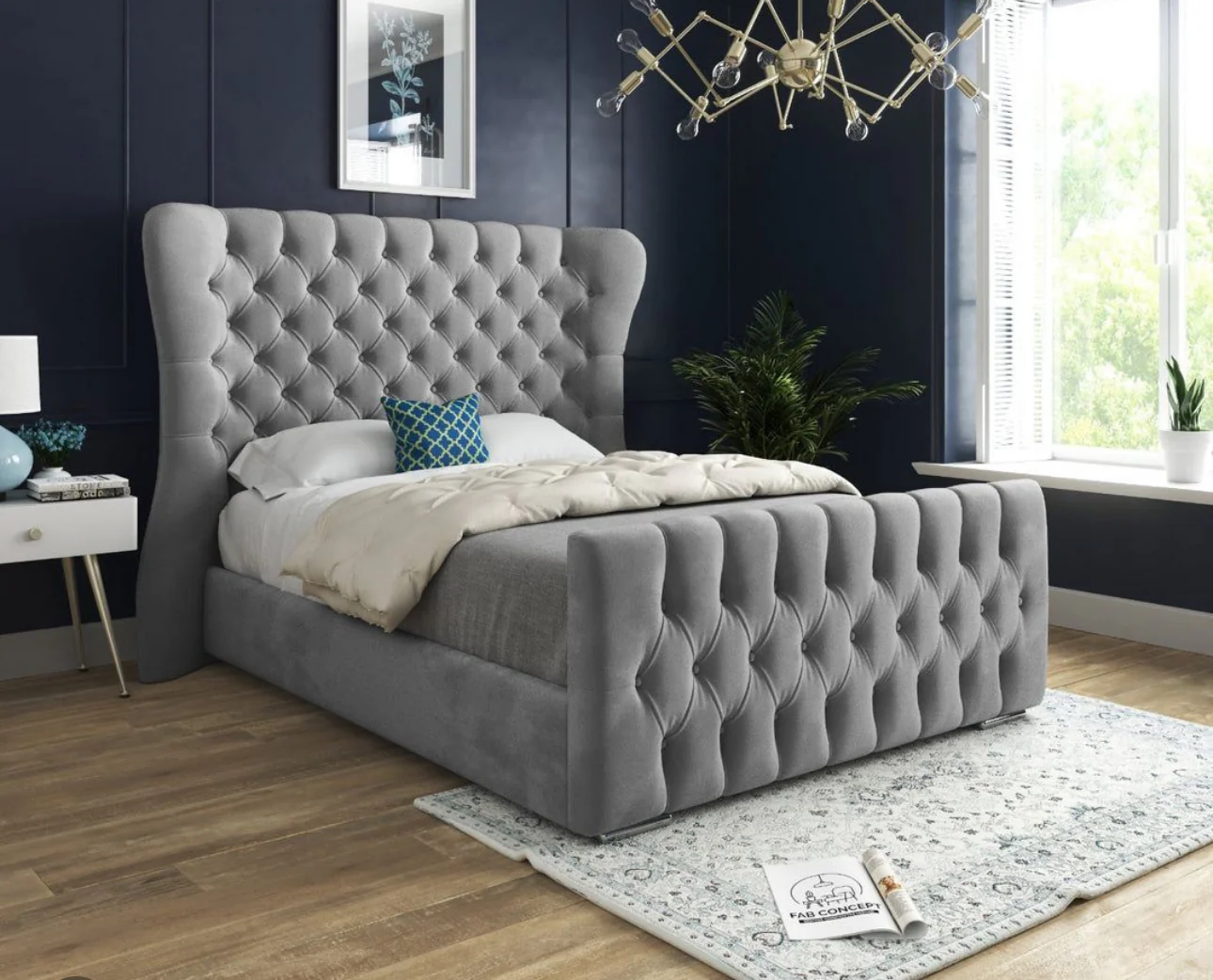 The Oxford Winged Upholstered Bed The Oxford Winged Upholstered Bed